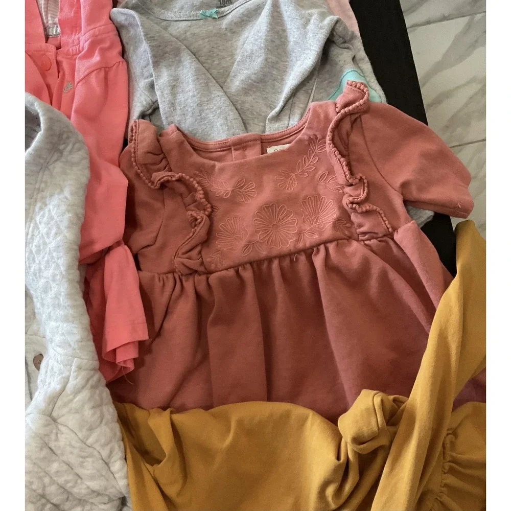 Mixed Brands 15pc Clothes Lot Girls 12-18M Multicolor Disney Fall Winter Layette